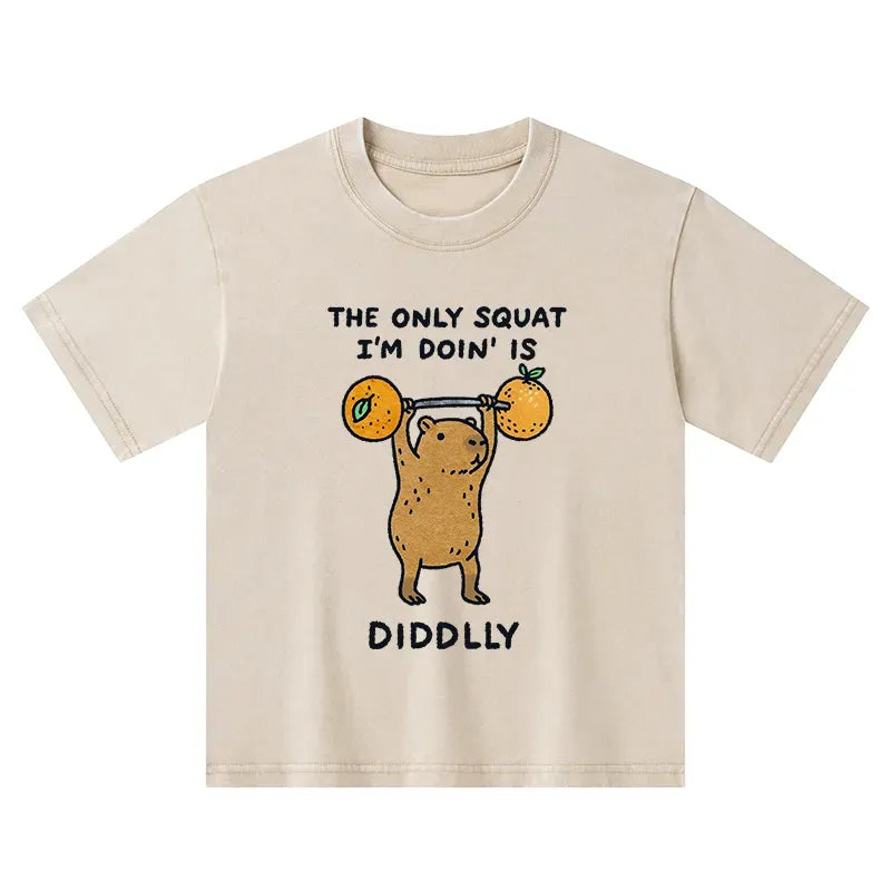 Kyoto-Lion Diddly Capybara Kids Washed T-Shirt