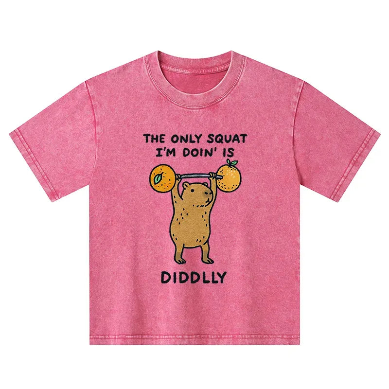 Kyoto-Lion Diddly Capybara Kids Washed T-Shirt