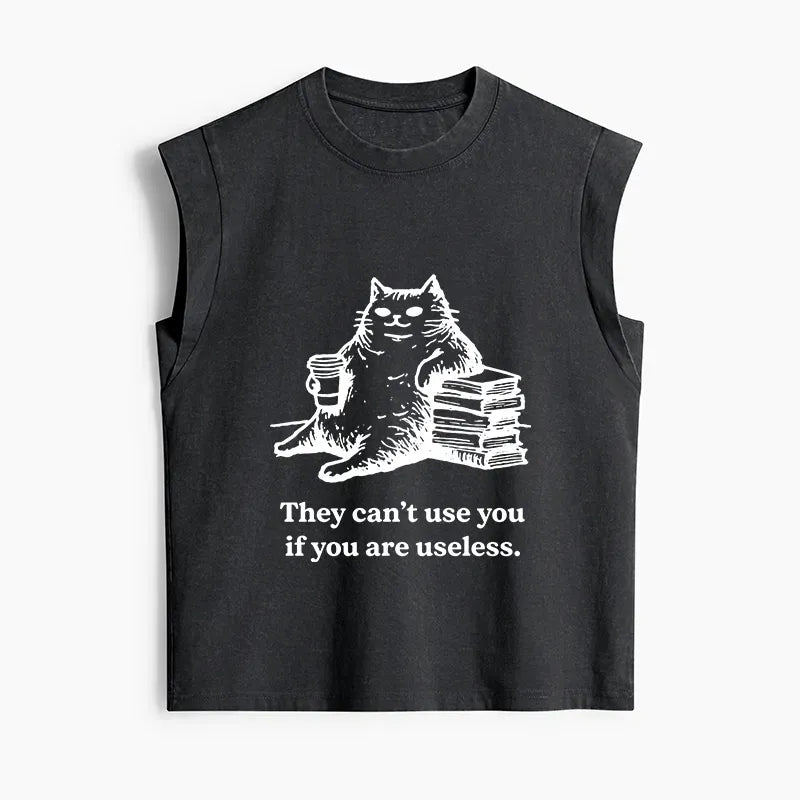 funny cat saying tank top