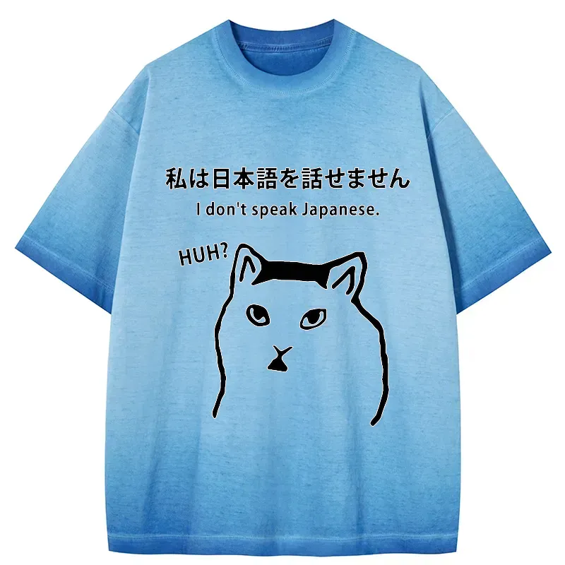Kyoto-Lion I Don't Speak Japanese Gradient Washed T-Shirt