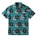 Kyoto-Lion Floral Escape Teal Button-up Shirt