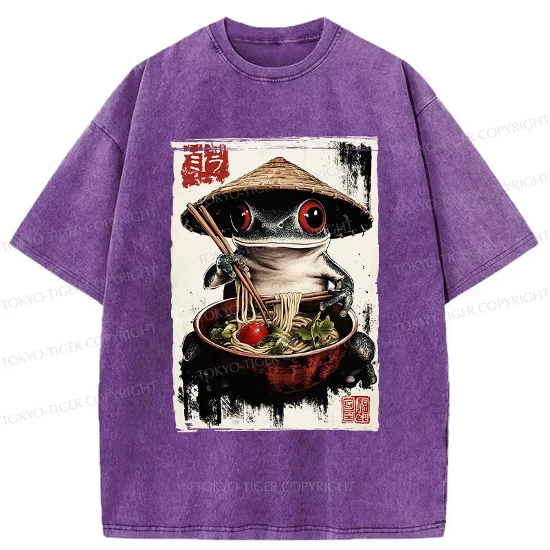 Funny Frog Eating Ramen Shirt on Sale