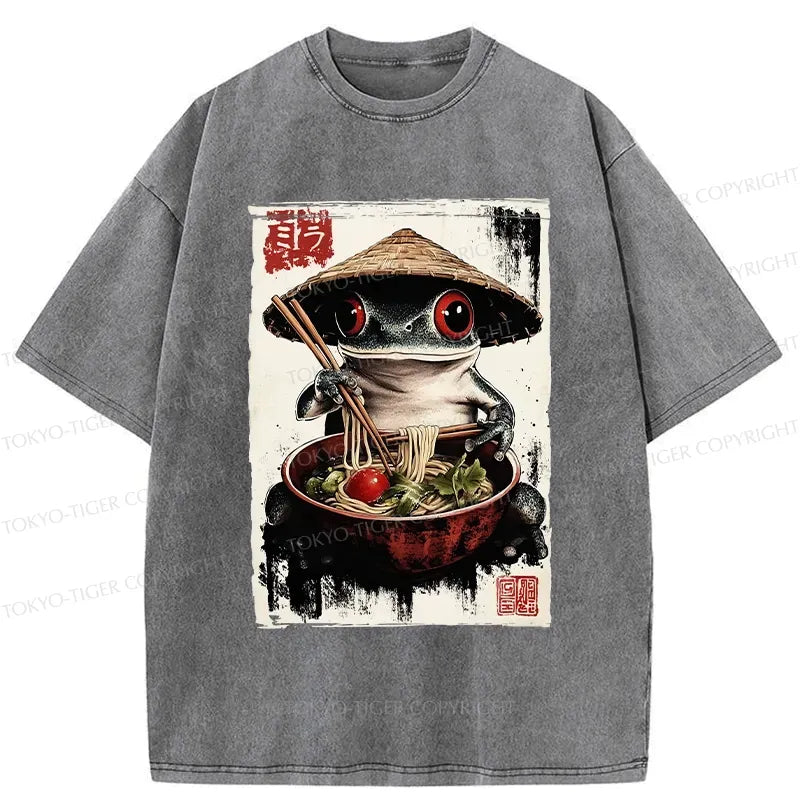 Funny Frog Eating Ramen Shirt on Sale