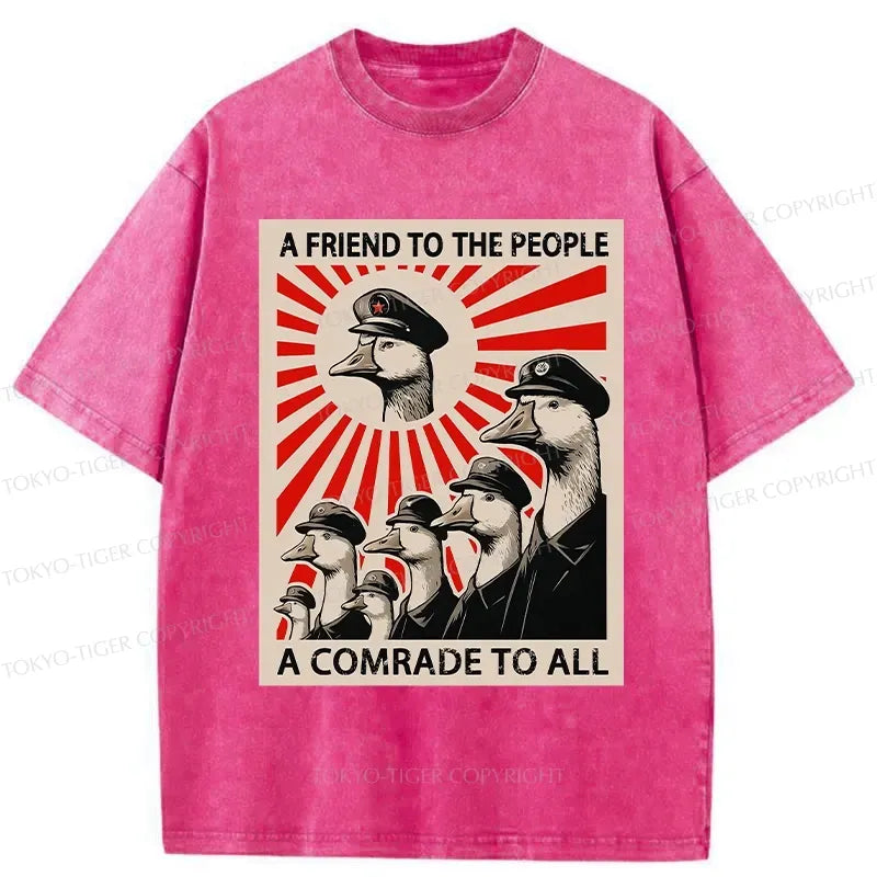 Kyoto-Lion Comrade Goose Washed T-Shirt