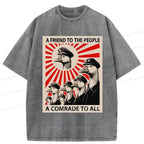 Japanese Vintage Washed T-Shirt for Daily Wear