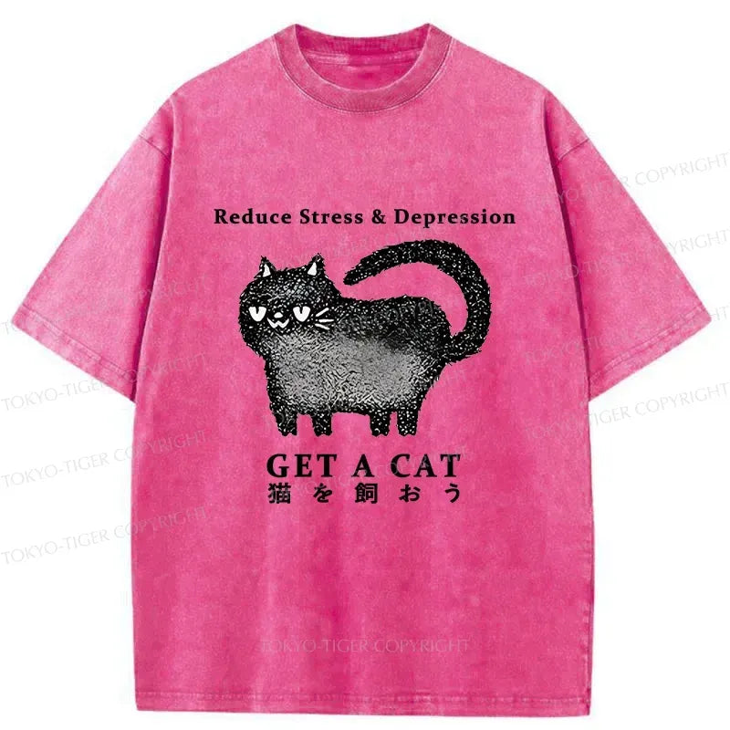 Kyoto-Lion Adopt A Cat Washed T-Shirt