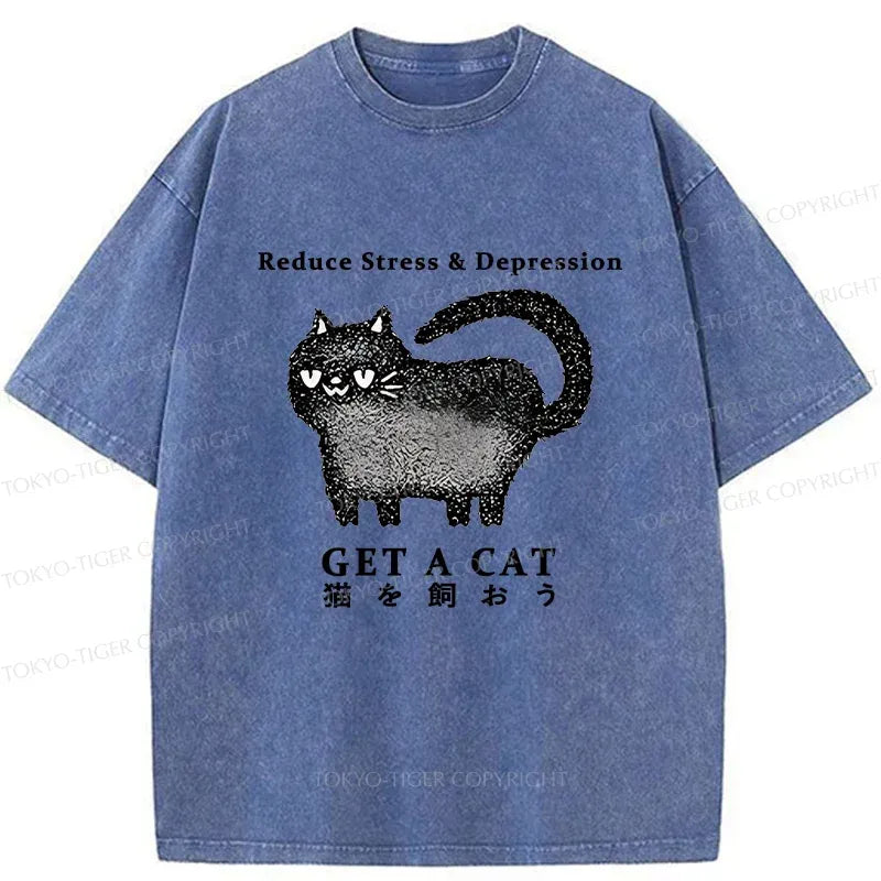 Kyoto-Lion Adopt A Cat Washed T-Shirt