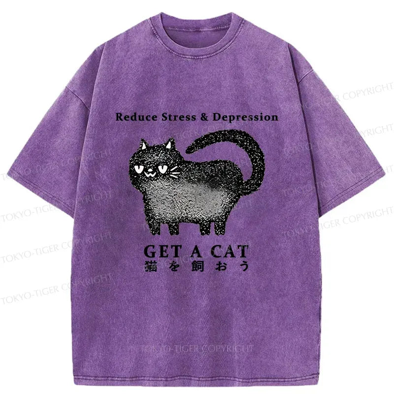 Kyoto-Lion Adopt A Cat Washed T-Shirt