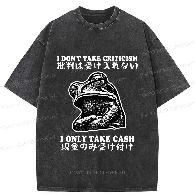 Kyoto-Lion Frog Only Take Cash Washed T-Shirt