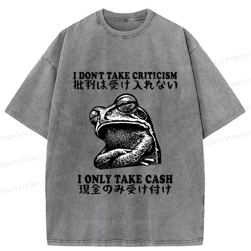 Kyoto-Lion Frog Only Take Cash Washed T-Shirt
