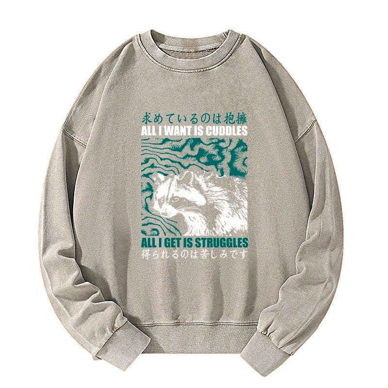 Kyoto-Lion All I Get Is Struggles Washed Sweatshirt