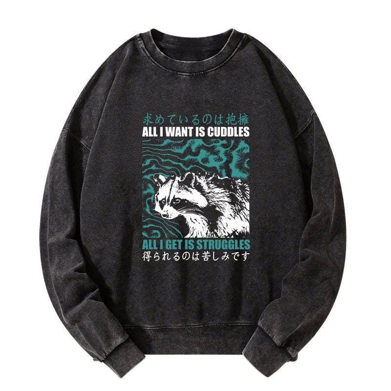 Kyoto-Lion All I Get Is Struggles Washed Sweatshirt