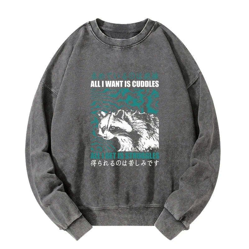 Kyoto-Lion All I Get Is Struggles Washed Sweatshirt