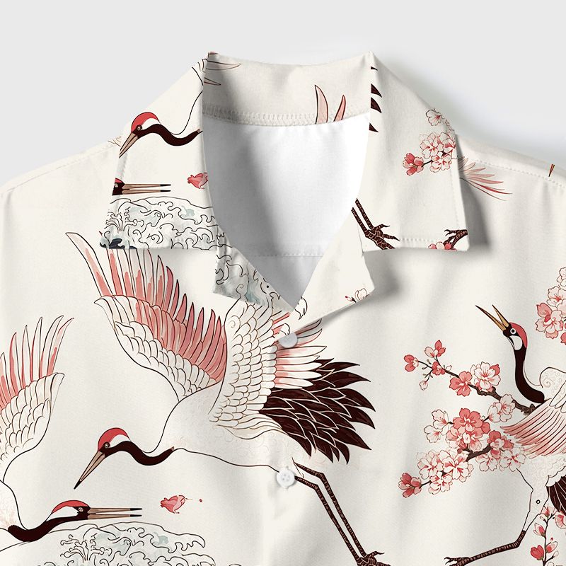Traditional Japanese Print Shirt for Men Gift Idea