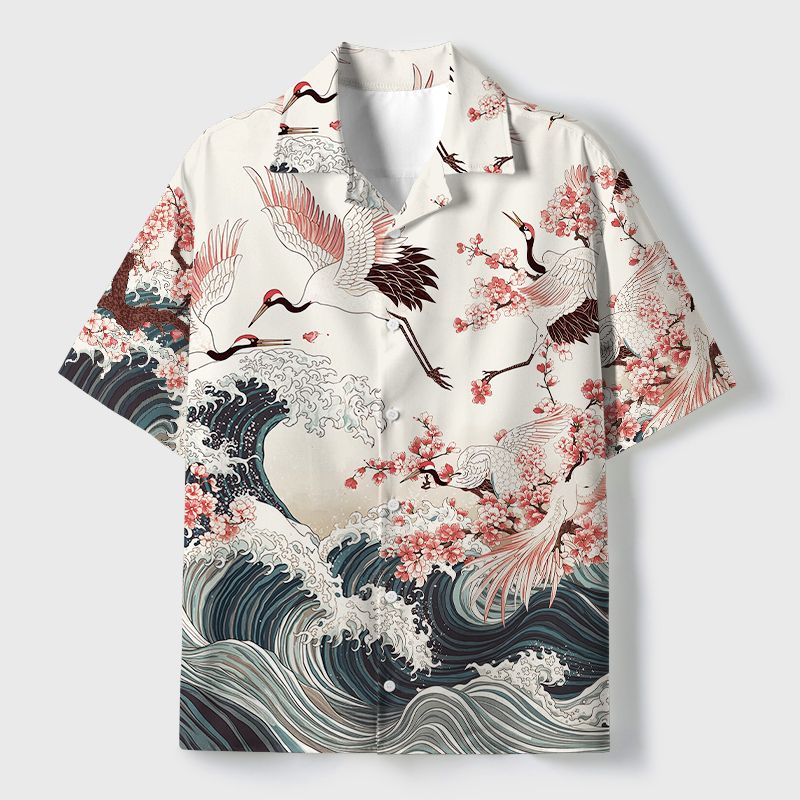 Kyoto Lion Waves Shirt for Summer Vacation