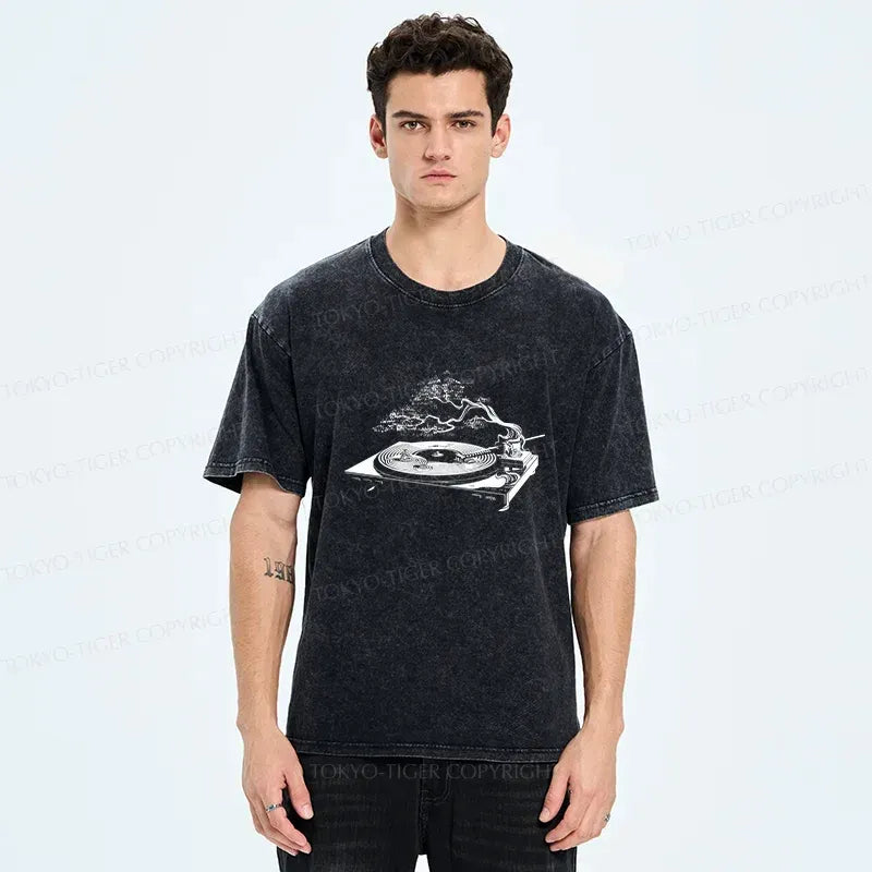 Kyoto-Lion Zen Music Box Washed T-Shirt