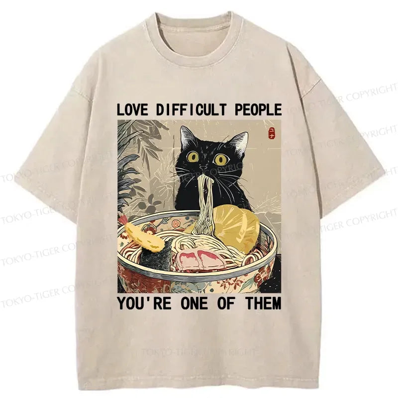 Japanese Cat Ramen T-Shirt for Summer