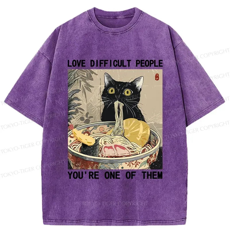 Japanese Cat Ramen T-Shirt for Summer