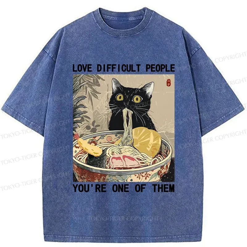 Japanese Cat Ramen T-Shirt for Summer