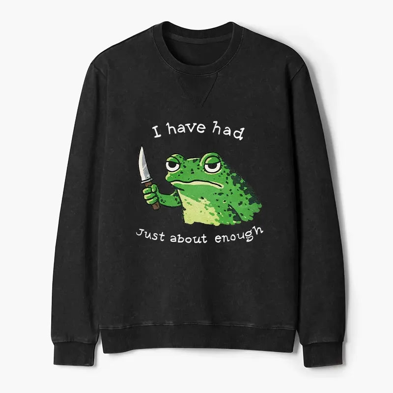 Kyoto-Lion Impatient Frog Washed Terry Sweatshirt