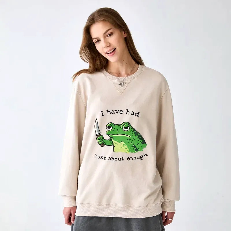 Kyoto-Lion Impatient Frog Washed Terry Sweatshirt