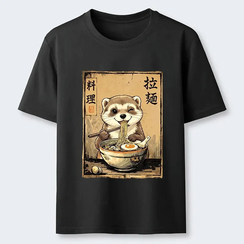 Kyoto-Lion Ferret Eating Hot Ramen Classic T-Shirt