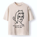 Funny Cat Washed T-Shirt for Streetwear