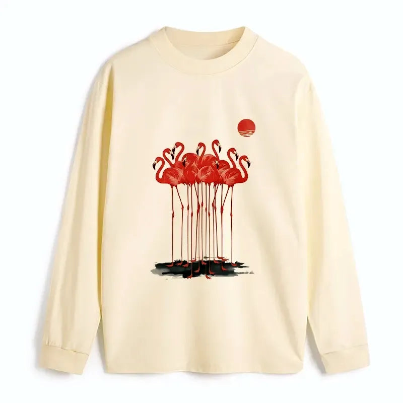 Kyoto-Lion Flamingos at Dusk Classic Long Sleeve T-Shirt
