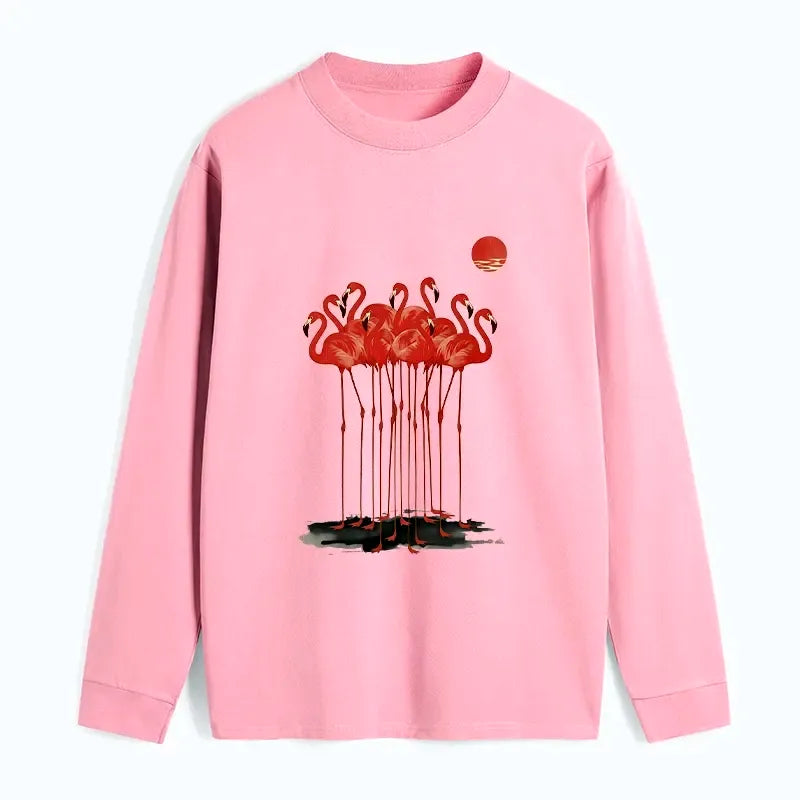 Kyoto-Lion Flamingos at Dusk Classic Long Sleeve T-Shirt