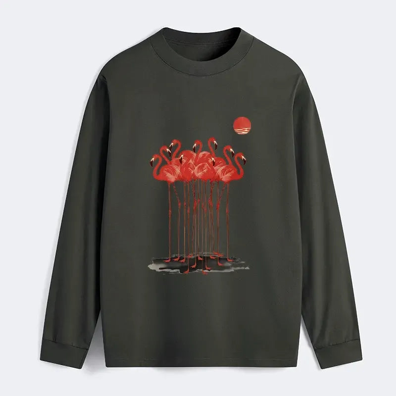 Kyoto-Lion Flamingos at Dusk Classic Long Sleeve T-Shirt