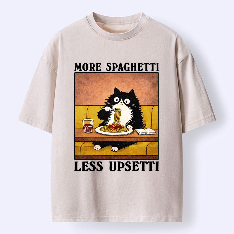 Funny Washed Cat Tee for Summer