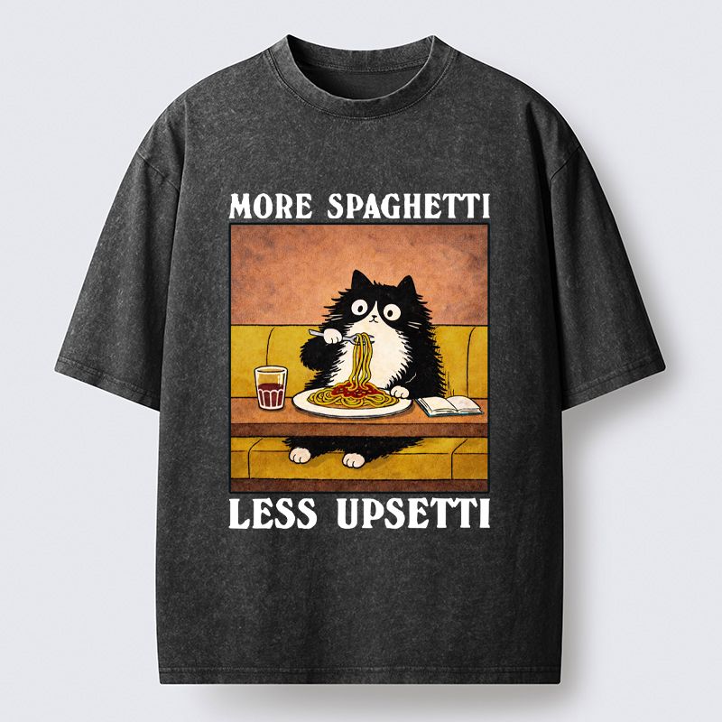 Funny Washed Cat Tee for Summer