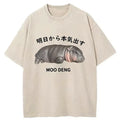 Kyoto-Lion Lazy Moo Deng Washed T-Shirt