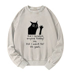 Kyoto-Lion Black Cat Scratches People Washed Sweatshirt