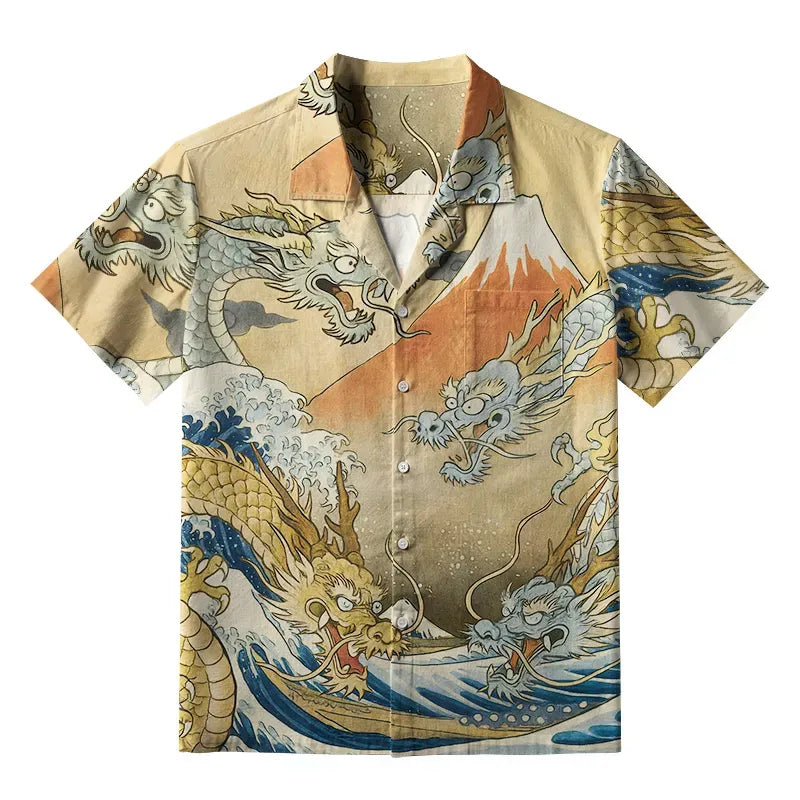 Kyoto dragon aloha shirt for beach vacation