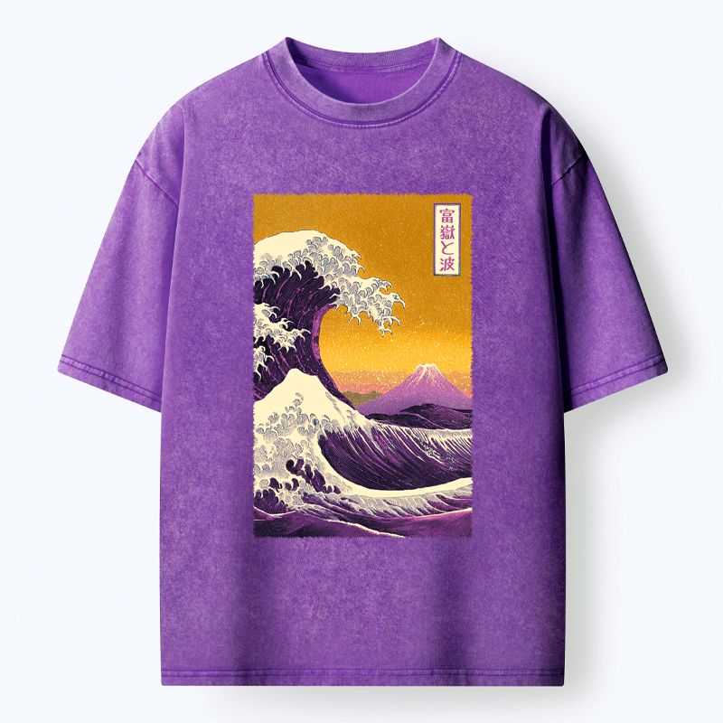 Japanese Raging Waves Washed T-Shirt