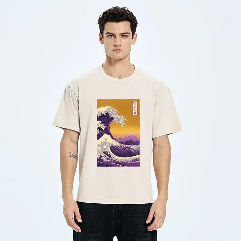 Japanese Raging Waves Washed T-Shirt