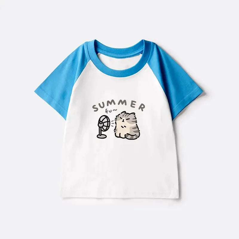 Summer Cat Chills with Fan Tee
