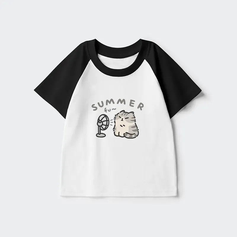 Summer Cat Chills with Fan Tee