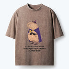 Kyoto-Lion Funny Wizard Capybara Washed T-Shirt