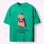 Kyoto-Lion Funny Wizard Capybara Washed T-Shirt