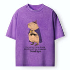 Kyoto-Lion Funny Wizard Capybara Washed T-Shirt