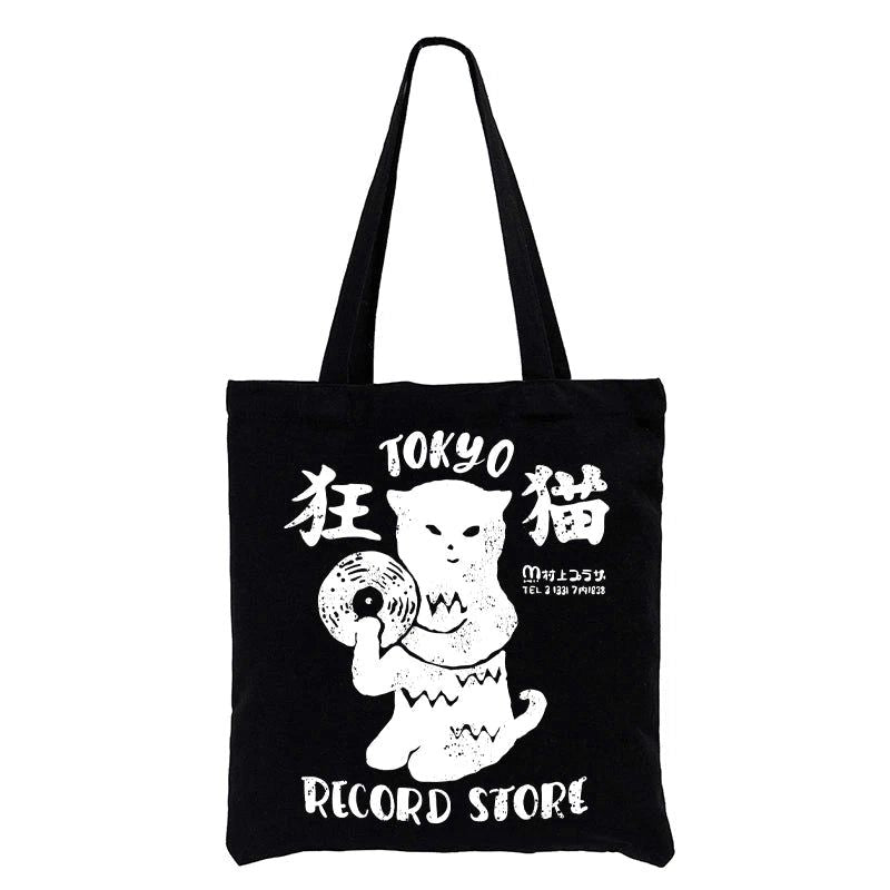 Kyoto-Lion Tokyo Record Store Cat CD Tote Bag