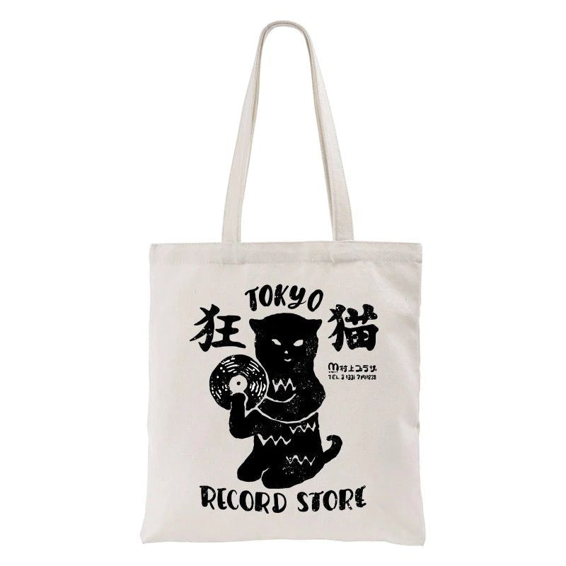 Kyoto-Lion Tokyo Record Store Cat CD Tote Bag