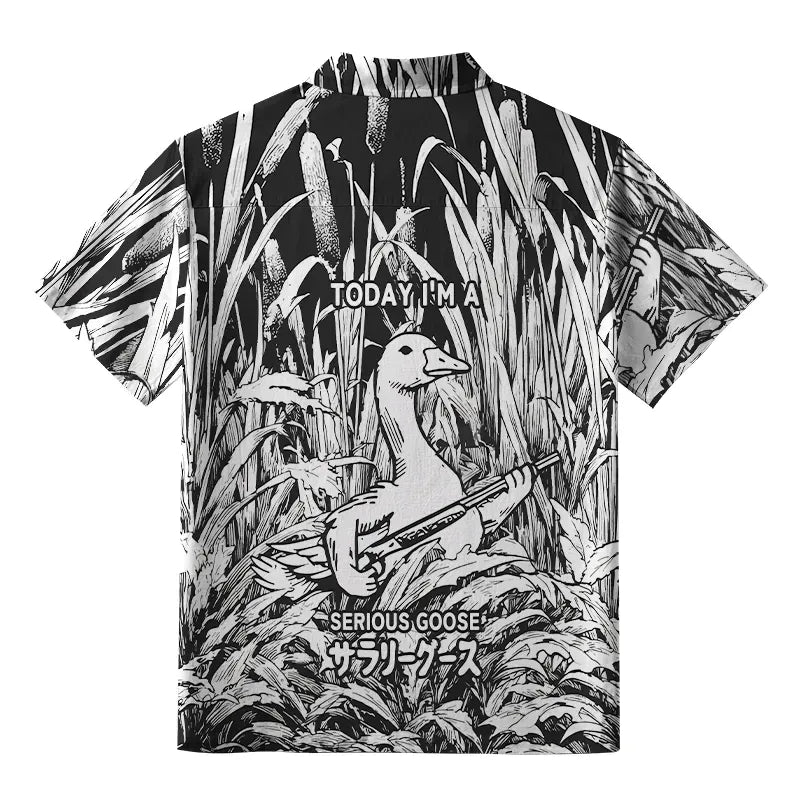 Japanese unisex button-up shirt for daily wear