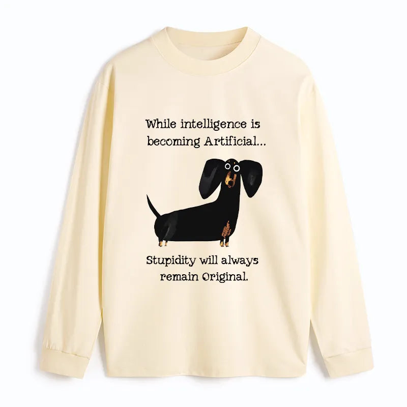 Kyoto-Lion Dachshund Real Humor Funny Meme Classic Long Sleeve T-Shirt