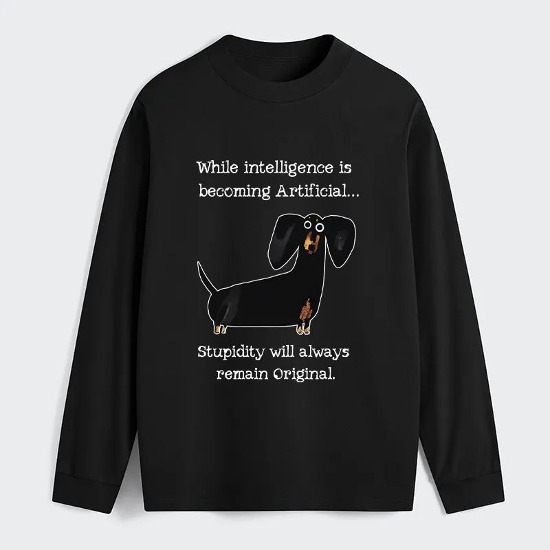 Kyoto-Lion Dachshund Real Humor Funny Meme Classic Long Sleeve T-Shirt