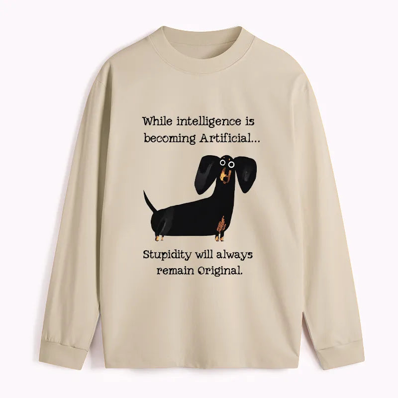 Kyoto-Lion Dachshund Real Humor Funny Meme Classic Long Sleeve T-Shirt