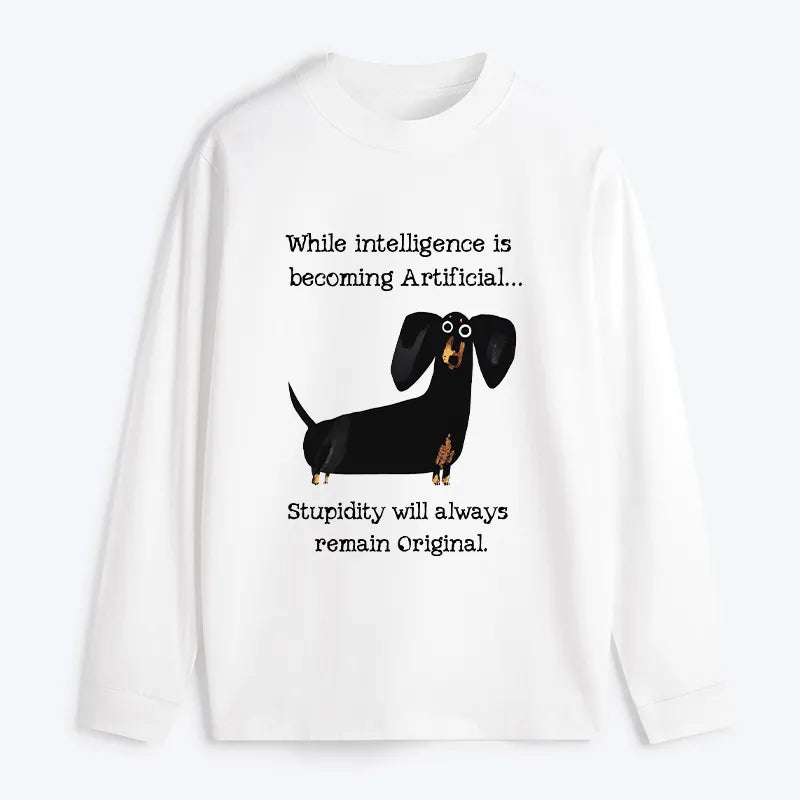 Kyoto-Lion Dachshund Real Humor Funny Meme Classic Long Sleeve T-Shirt