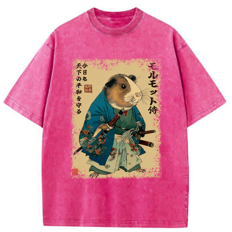 Japanese Samurai Washed T-Shirt Free Shipping